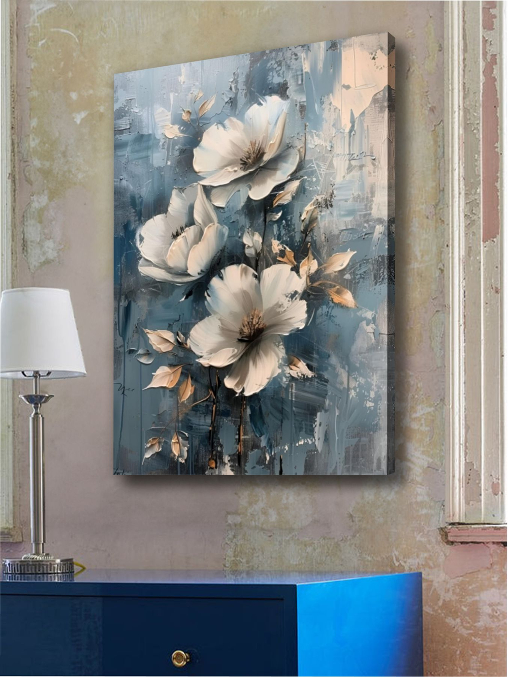 Картина Цветы у окна для интерьера 50x70см 1шт.