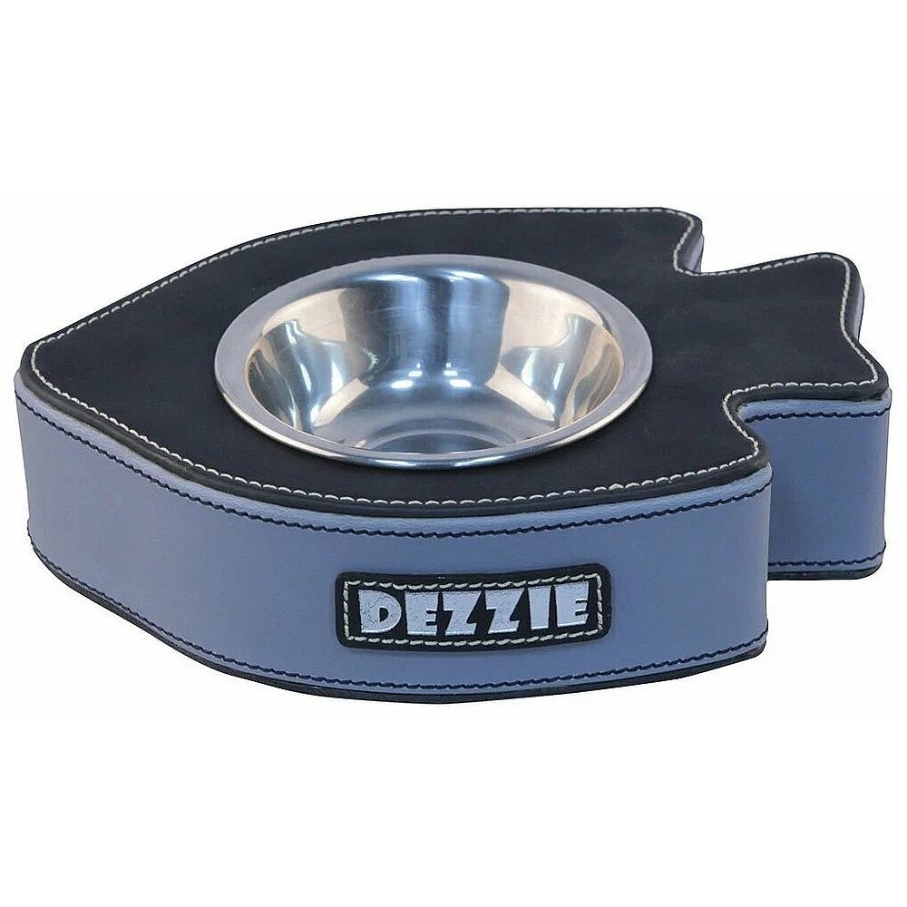 Миска DEZZIE для кошек "Рыба" 21x15x5см 125мл чёрно-голубая Миска DEZZIE для кошек "Рыба" 21x15x5см 125мл чёрно-голубая