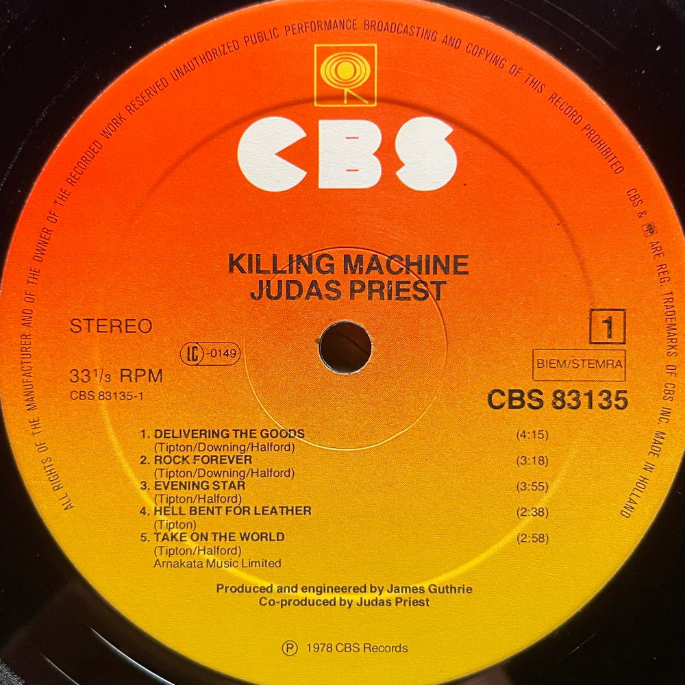 Judas Priest ‎– Killing Machine (Голландия 1978г.)