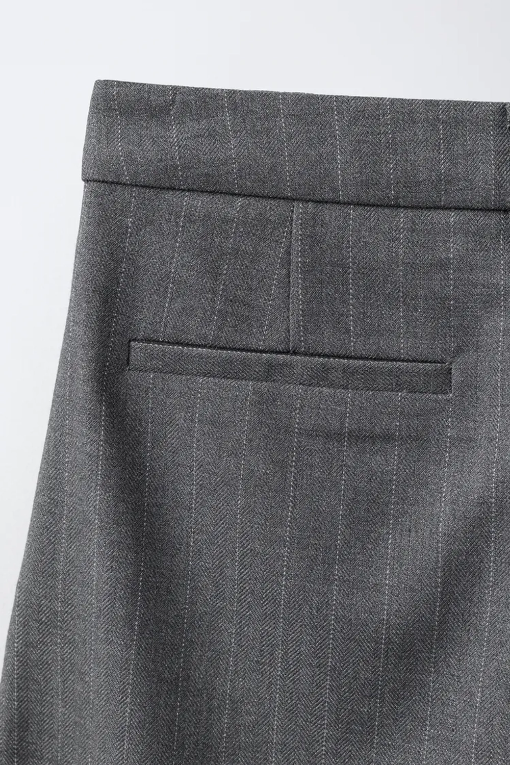 ZARA БРЮКИ SASTRE BARREL С ЗАПАХОМ, СЕРЫЙ