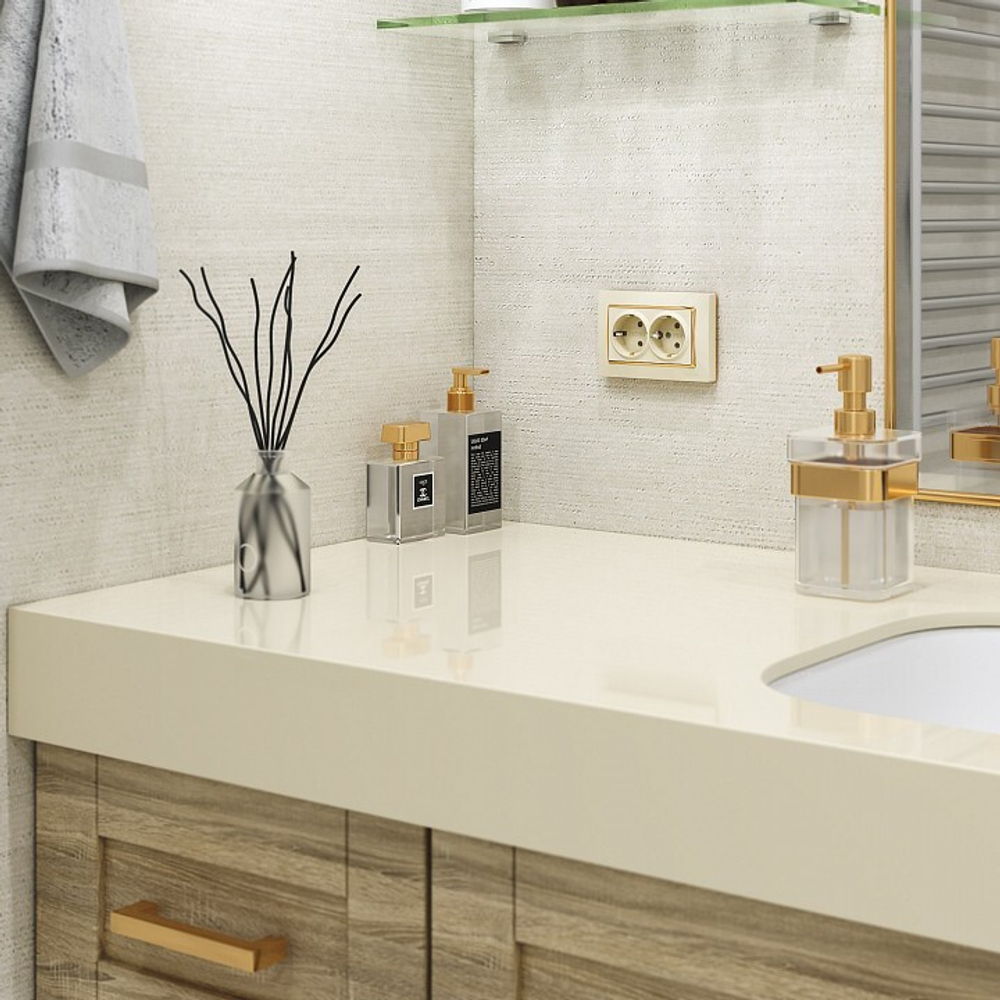 Розетка двойная с заземлением, без рамки Werkel слоновая кость W1172003
