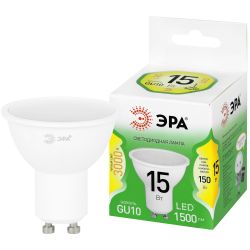 Лампа светодиодная ЭРА GREEN LINE LED MR16-15W-830-GU10 GL 15Вт софит теплый свет GU10 | Лампы cветодиодные Точечные (Софиты) (MR, PAR)
