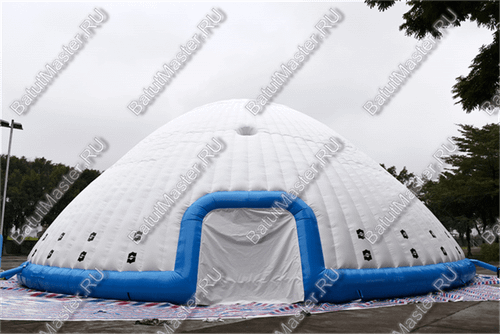 Надувной купольный шатёр «Айсберг», 20×20×7 м, ПВХ 0,6 мм