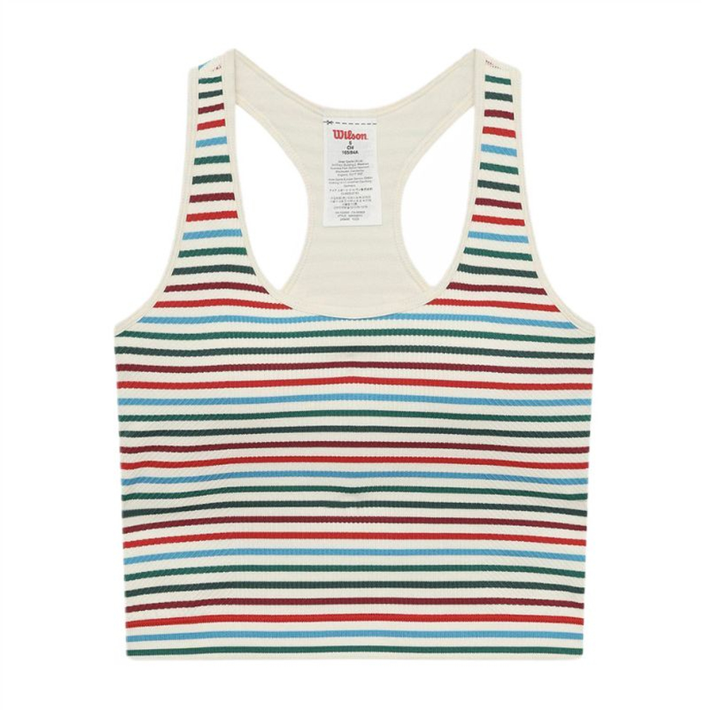 Женский топ теннисный Wilson Everyday Brami - sandrift stripe