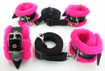 Набор на кровать с розовым мехом BDSM Light 760007ars