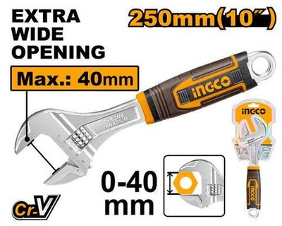 Разводной ключ 250х40 мм SUPER INGCO HADW131108 INDUSTRIAL