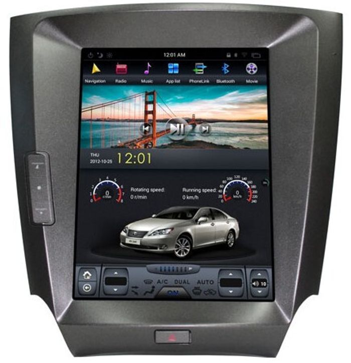 Магнитола для Lexus IS250 2005-2013 XE20 (любые комплектации) - Kuberg ZF-1130-Q6 вертикальный экран 10.4" в стиле "Тесла" на Android 11, CarPlay, 4G SIM-слот