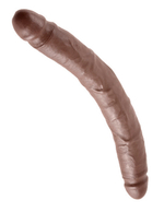 Средний двусторонний фаллос 12" Slim Double Dildo , коричневый (Цвет: коричневый)