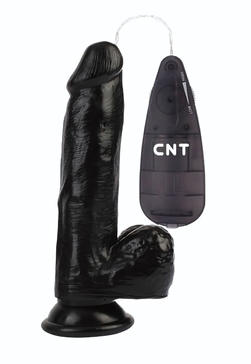 Черный вибратор-реалистик 7.4 Stud Realistic Dildo - 19 см. (Цвет: черный)