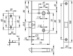 Защелка врезная PLASTP72-50 (P72-50) GP латунь