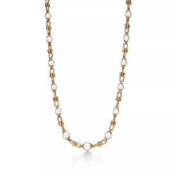 Колье из жёлтого золота с жемчугом, Tiffany ⚜️Hard Wear Pearl