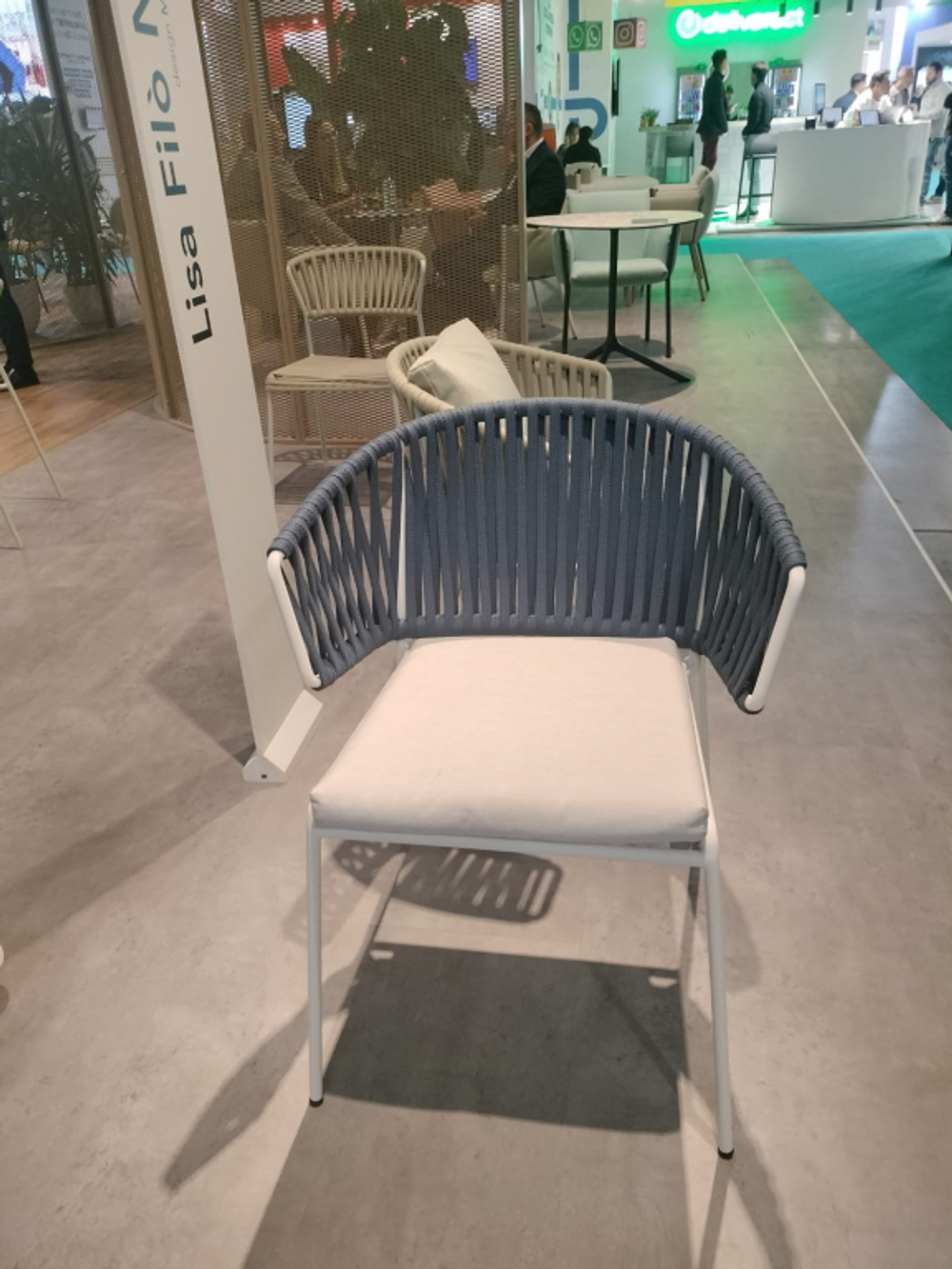 Кресло плетеное Scab Design Lisa Filo Nest, лен, полуночный, лед