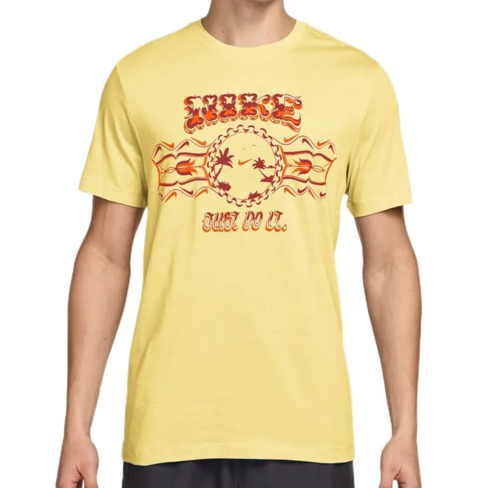 Мужская теннисная футболка Nike Sportswear Graphic Palm Tree - soft yellow