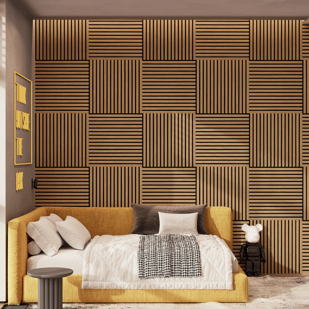 Панель Стеновая Акустическая Comfort (Комфорт), Стандарт, Дуб Сальвадор, 600х600х9 мм