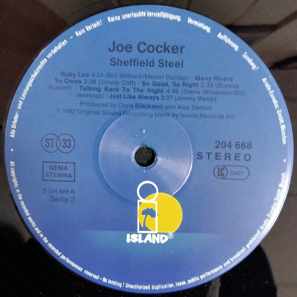 Joe Cocker / Sheffield Steel (LP)
