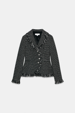 БЛЕЙЗЕР ИЗ ФАКТУРНОЙ ТКАНИ С БАХРОМОЙ — ZARA