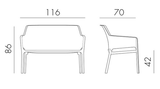 Диван пластиковый Net Bench Nardi цвет горчичный