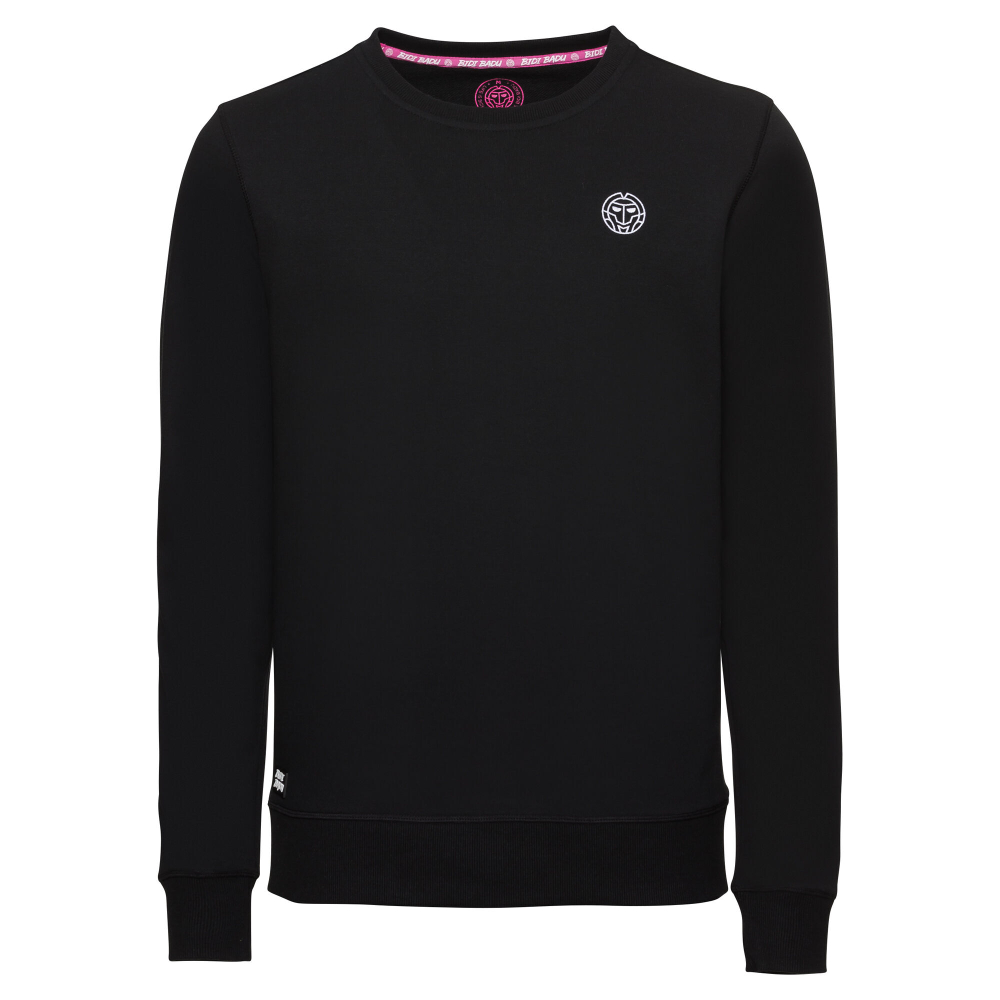 Мужская кофта теннисная BIDI BADU Chaka Basic Crew Sweatshirt Men - Black, White