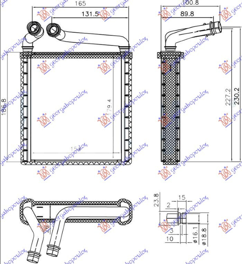 GBG - 036106510-GBG - Heat Exchanger, interior heating