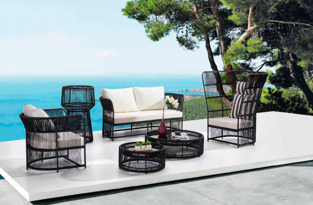 Высокий вазон Tagliamento Sofa living, черный
