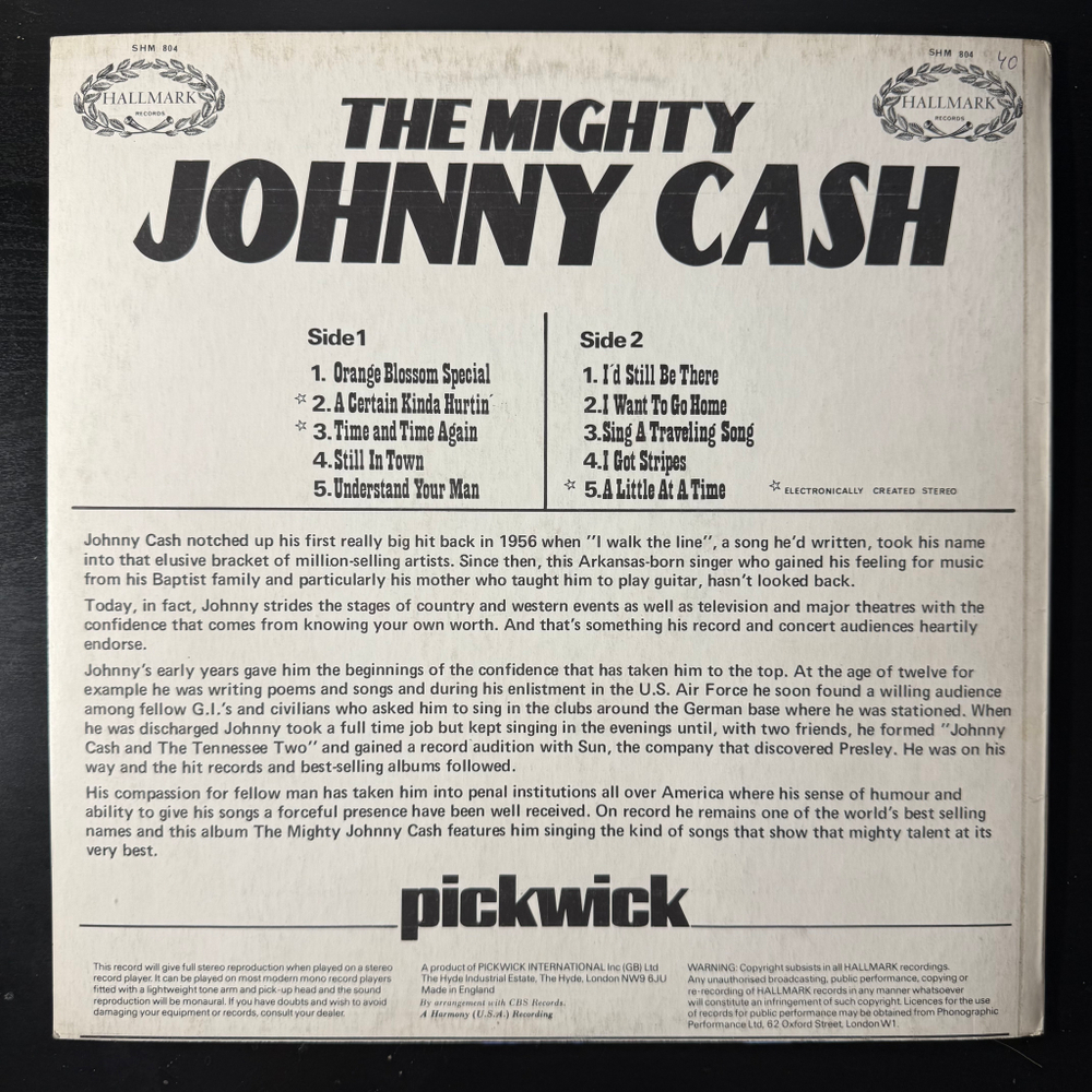 Johnny Cash ‎– The Mighty Johnny Cash (Англия)
