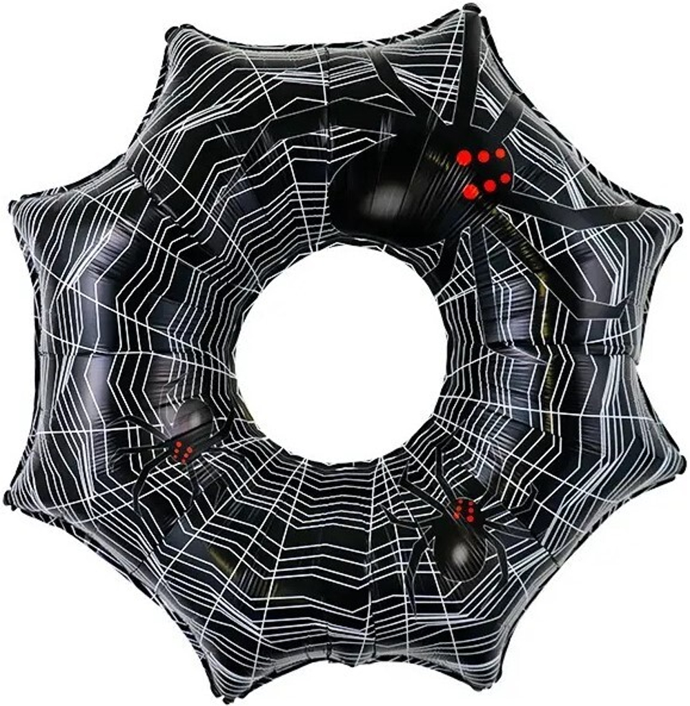 Шар (33""/84 см) Фигура, Паутина, Черный, 1 шт. Б200