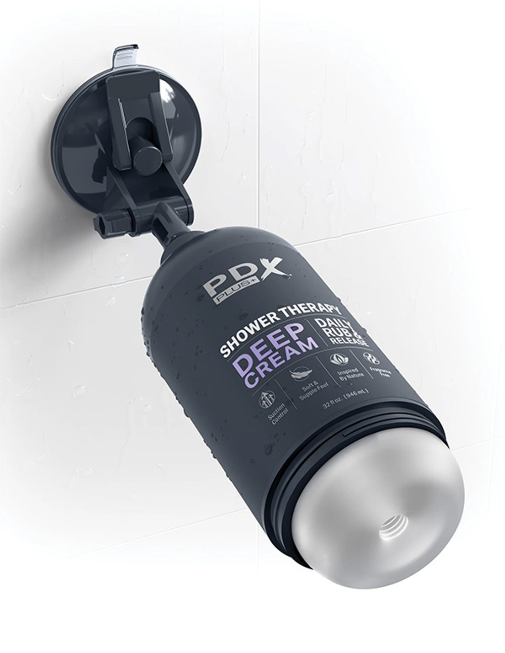 Мастурбатор 20,7см в виде бутылочки от шампуня PipeDream PDX Plus Shower Therapy Deep Cream Frosted Stroker RD62320