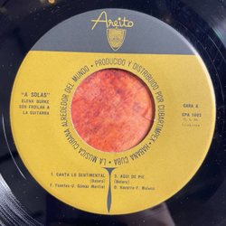 Винтажная виниловая пластинка LP Elena Burke A Solas (Cuba Куба 1962) 7 дюймов, 45 RPM, Single