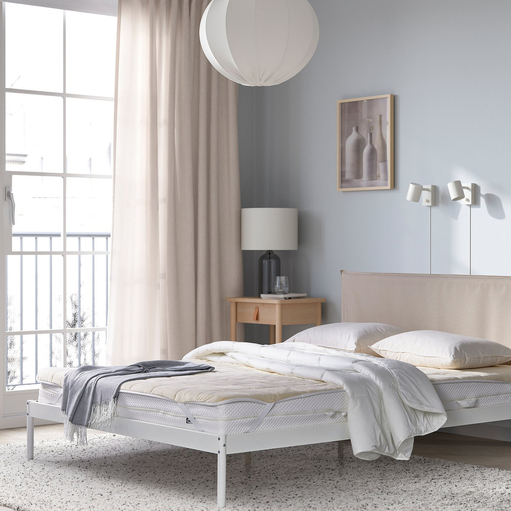 IKEA KEJSAROLVON  (ИКЕА КЕЙСАРОЛВОН)  -  Наматрасник - бежево-синий 160x200 см