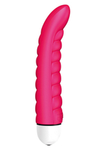 Розовый ребристый вибратор Joystick Sailor Comfort - 18 см.