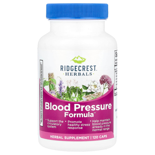 RidgeCrest Herbals, Blood Pressure Formula™, для поддержки артериального давления, 120 капсул