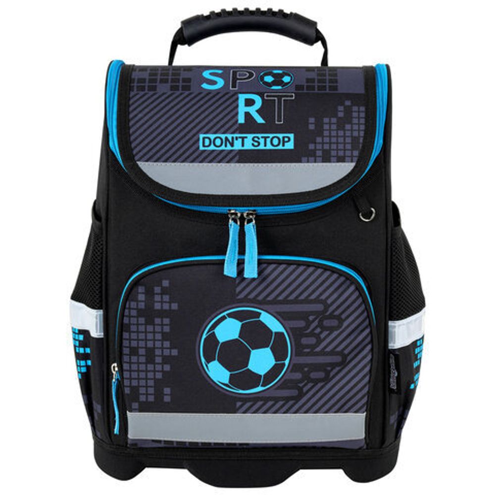 Ранец ЮНЛАНДИЯ WISE, 1 отделение, 3 кармана, устойчивое дно, "Sport game", 37x29х15 см, 272072