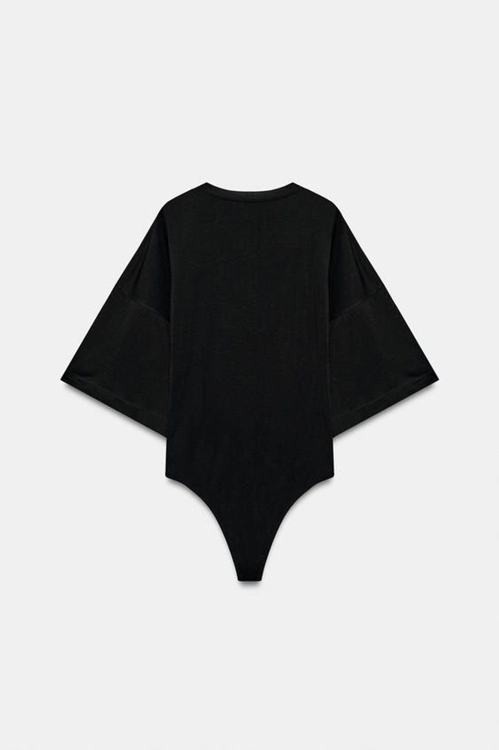 ZARA БОДИ С РУКАВАМИ ДО ЛОКТЯ, ЧЕРНЫЙ