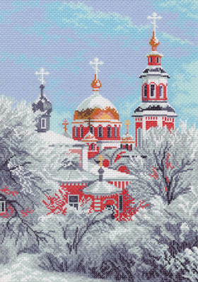 "Зимний храм"-0653 канва с рисунком
