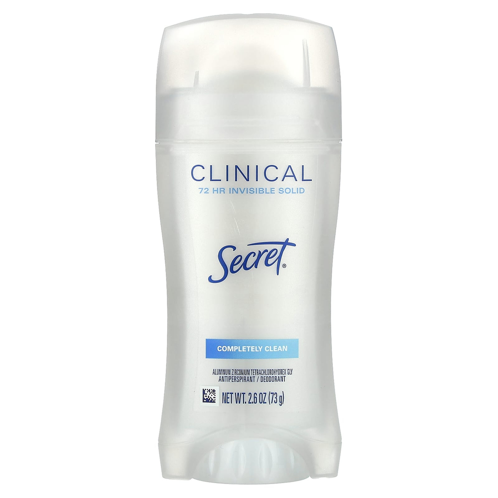 Secret, Clinical 72 HR, невидимый твердый дезодорант, полное очищение, 73 г (2,6 унции)