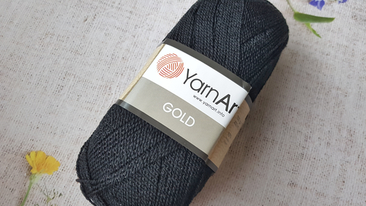 Пряжа YarnАrt "Gold" 9038 чёрный с чёрным