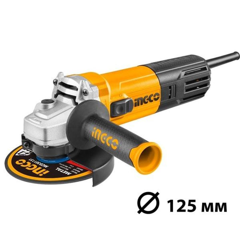 Угловая шлифовальная машина 125мм 850Вт рег.оборт. INGCO AG8503815 INDUSTRIAL