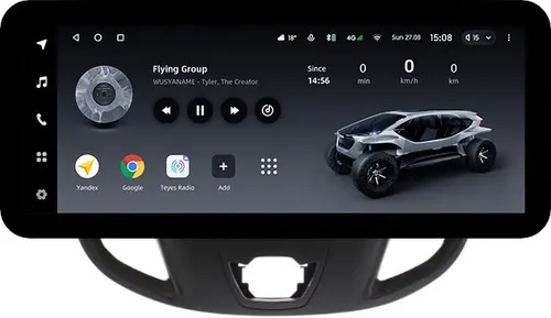 Магнитола для Ford Transit Custom, Tourneo Custom 2012-2019 - Teyes LUX ONE ROUND монитор 12.3" 2K QLED на Android 10, Быстрая, CarPlay, 4G SIM-слот
