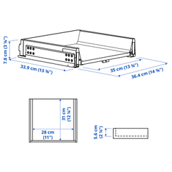IKEA KNIVSHULT  (ИКЕА КНИВСХУЛТ)  -  Ящик кухонный, низкий - тёмно-серый 40x37 см