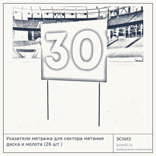 Указатели метража для сектора метания диска и молота (26 шт.) — от 75 000 ₽