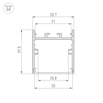 Профиль SL-LINE-3638-LW-2000 ANOD (Arlight, Алюминий)