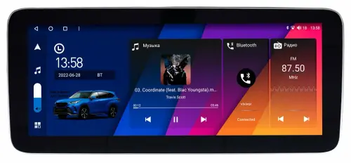 Магнитола для BMW 5-серия E60 2003-2010 - Canbox H-Line 0800 монитор 12.3" QLED в стиле MERCEDES на Android 10, Быстрая, ТОП-процессор, CarPlay, 4G SIM-слот