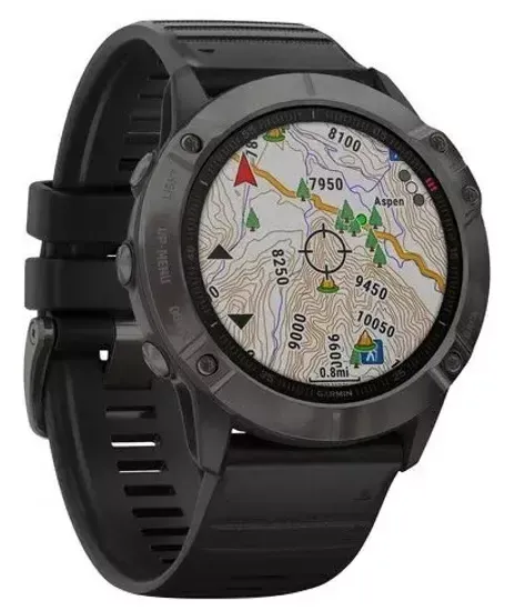 Умные часы Garmin Fenix 6X Sapphire DLC, серый/черный