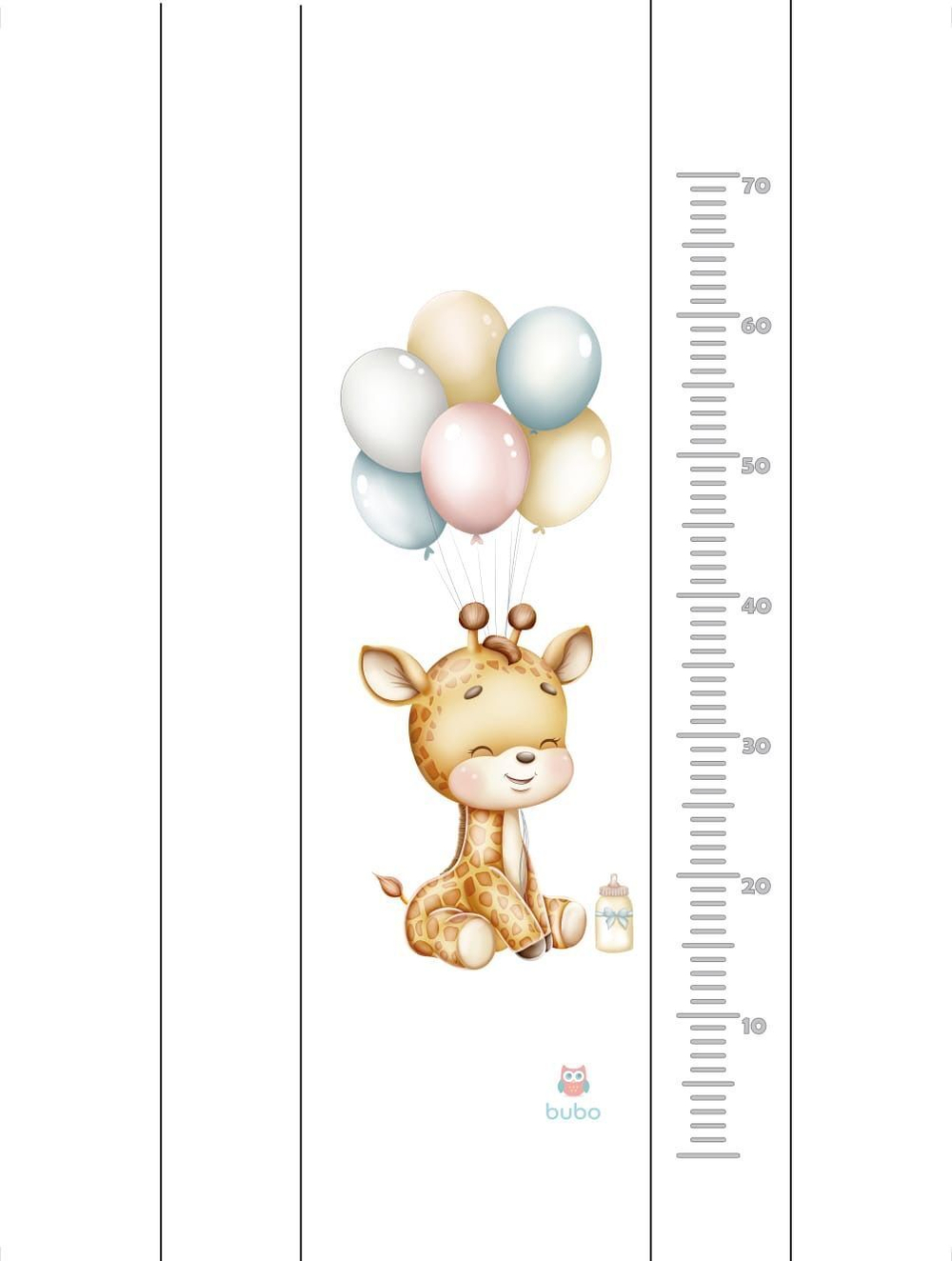Доска пеленальная BUBO BABY PRIME 78х40 см с фиксаторами и ростомером