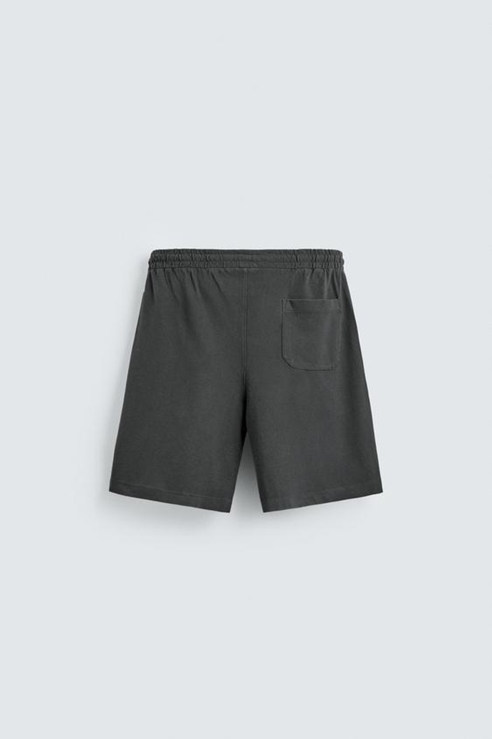 ZARA ШОРТЫ ИЗ ХЛОПКОВОГО ПИКЕ REGULAR FIT С ЭФФЕКТОМ ПОТЕРТОСТИ, АНТРАЦИТОВО-СЕРЫЙ