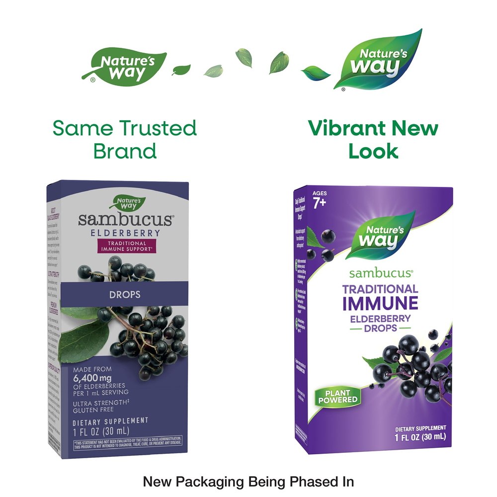 Nature's Way, Sambucus®, капли с бузиной, для детей от 7 лет, со вкусом ягод, 30 мл (1 жидк. унция)