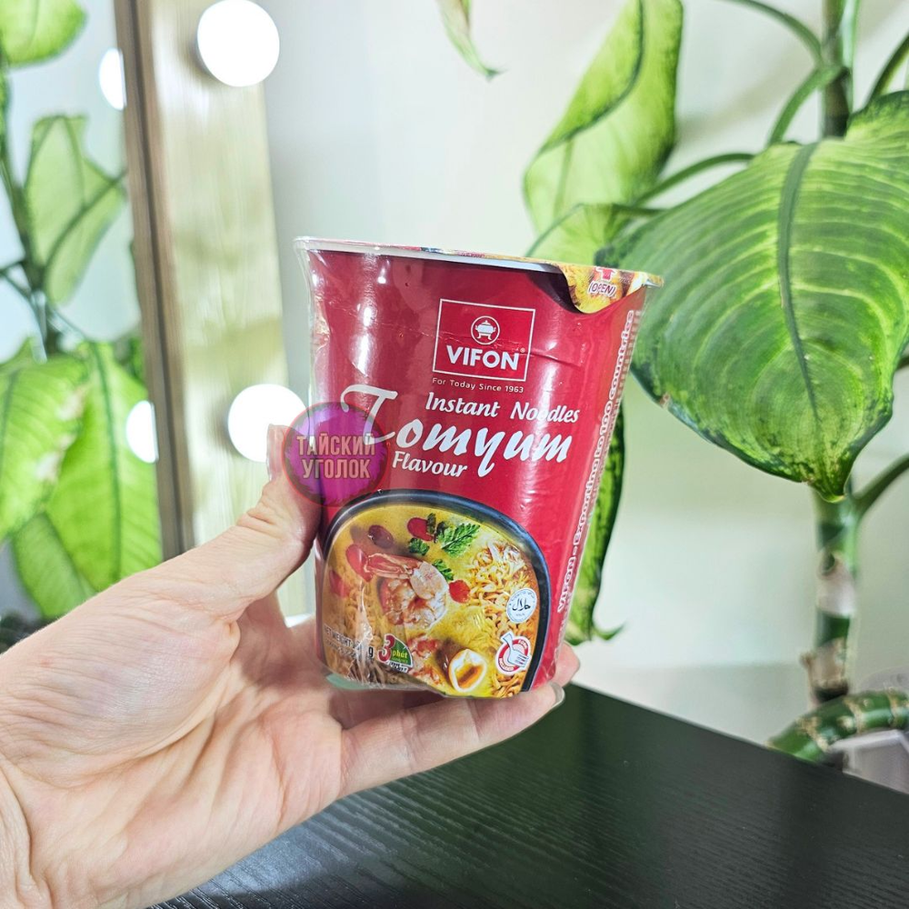 Пшеничная лапша VINFOR со вкусом Том Ям стакан 60 гр