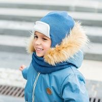 Шапка-ушанка утепленная на флисовой подкладке "Деним"