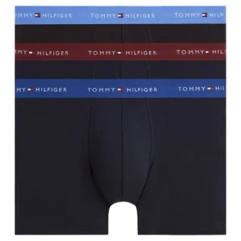 Мужские спортивные боксеры Tommy Hilfiger Stretch Cotton Boxer Brief 3P - opal blue/burgundy/blue spell