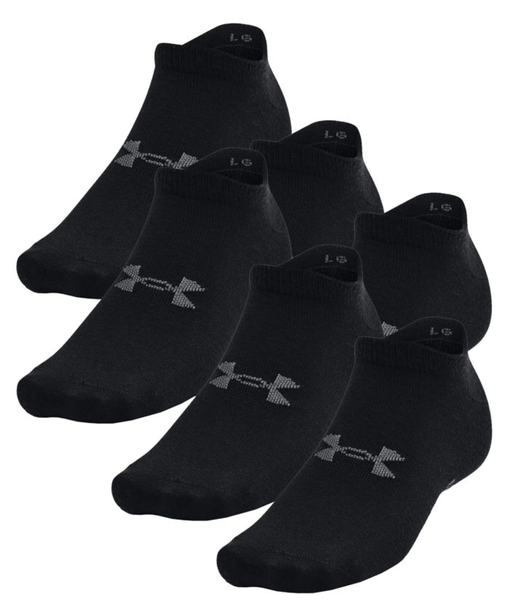 Теннисные носки Under Armour Unisex Essential No Show Socks 6P — black/pitch gray